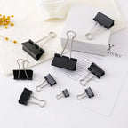 12Pcs/set Large Metal Binder Clips 32mm/ 41mm/ 51mm Notes Letter Paper Clip Office Stationery Supplies Binding Securing