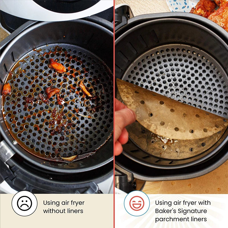 50pcs Air Fryer Parchment  Disposable Steamer Liners Kitchen Cookers Oil-proof Paper Barbecue Fryer Baking Accessories      0151