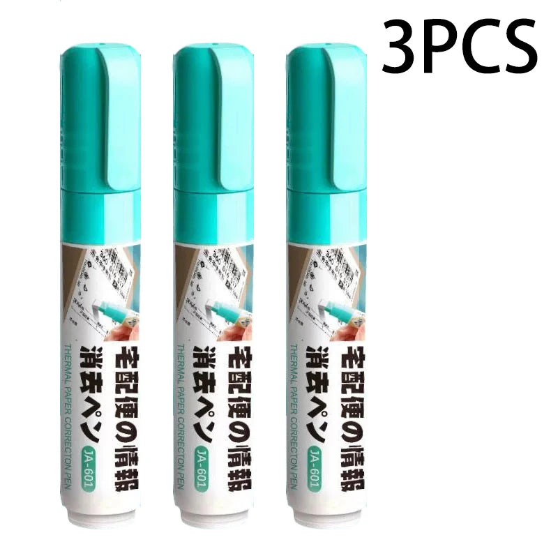 Thermal Paper Correction Fluid – Quick-Drying Privacy Protection Pen for Erasing/Obscuring Text on Shipping Labels(1/3pcs)