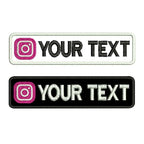 Custom Name Tags Number ID Badge Embroidered Patches with Instagram Logo Iron on Hook Loop Backing