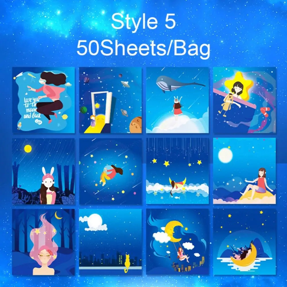 Creative Square Star Sky Constellations Origami Paper Kid DIY Handmade Double-sided Coloring Fold Craft Paper Art Material Gift