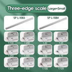Space Ball 30cm Triangular Scale Ruler Metal Straight Ruler Metric Architect Engineer Accurate Drafting Measure Tool