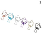6PCs/Set Hollowed Out Design Metal Binder Clip Long Tail Office Hand Book Folder Paper Organizer Stationery Fish