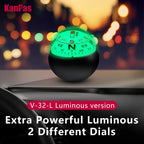 KANPAS Compass for Car/Small Dashboard Compass/Compass for Boat/No Leaking Compass/Double Dial/Luminous