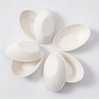 10pcs Economy Pack Super Mini Disposable Sugar Cane Syrup Cake Salad Plates for Restaurants, Dipping Saucer Plates