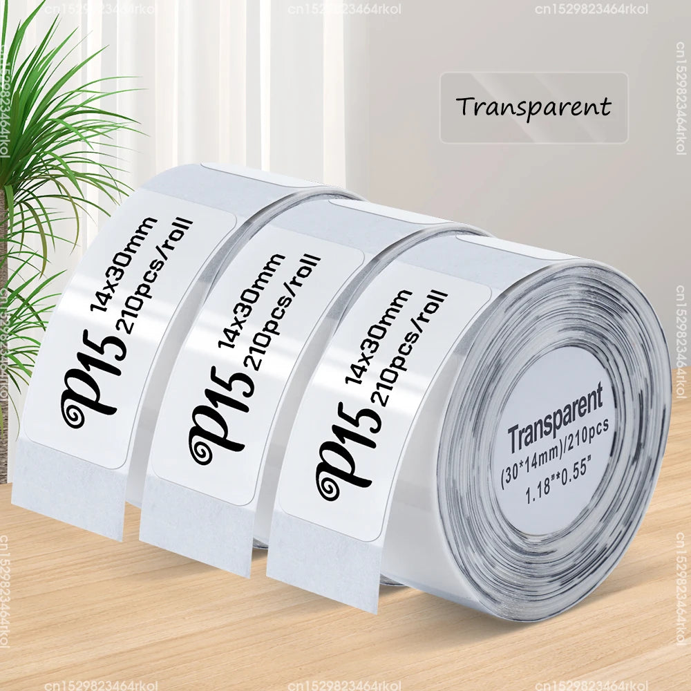 P15 Label Printer Portable Mini Thermal Printer Without Ink Bluetooth Wireless Labeling Machine DIY Barcode Sticker ot 3PK Label