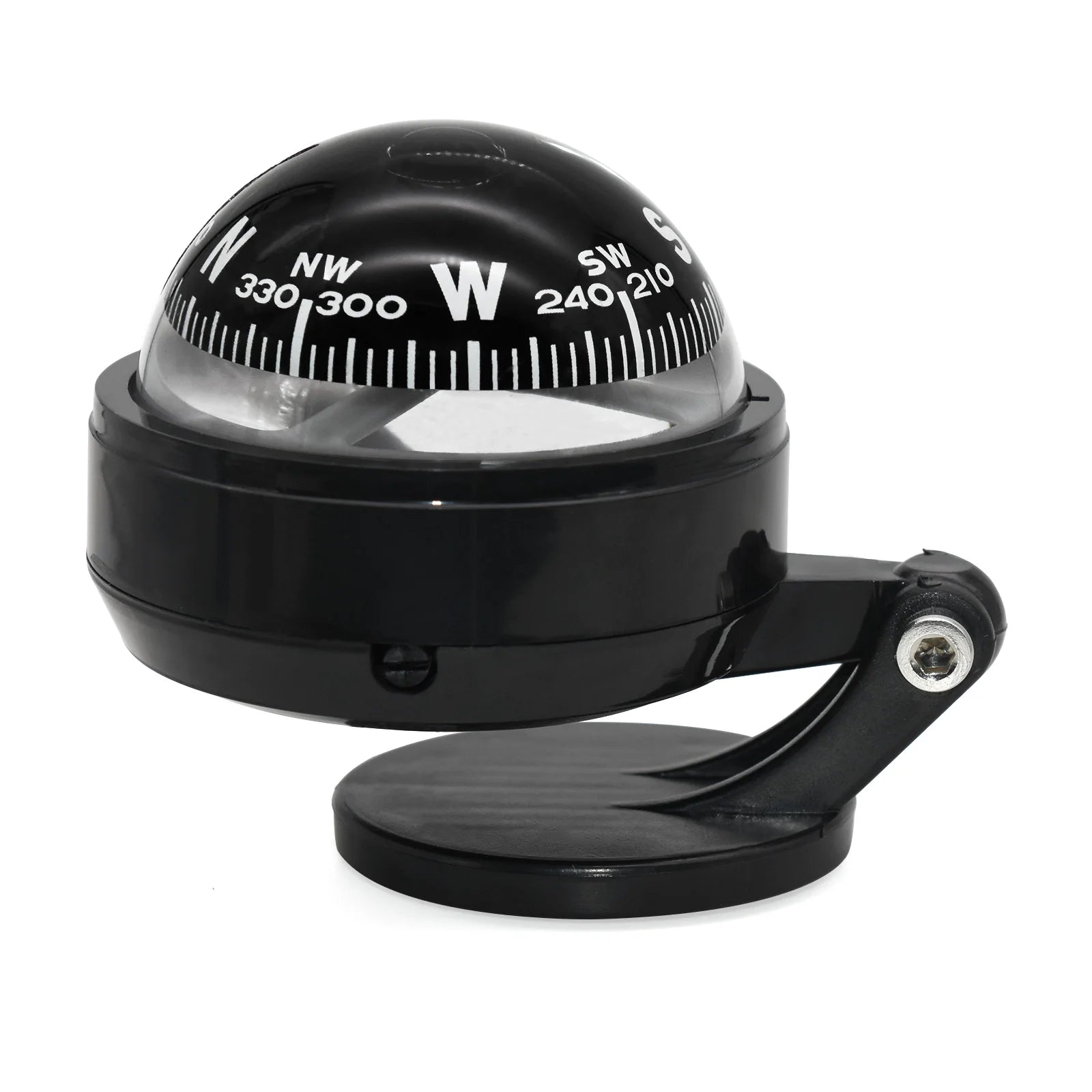 For Boat Yacht Car Waterproof Navigation Compass With Electronic LED Light White/Black Marine Sea Pivoting Marine Compass