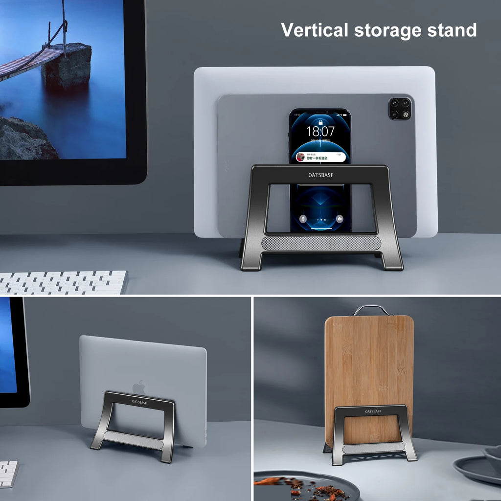 OATSBASF Vertical Laptop Stand Holder For MacBook Air Pro Xiaomi Tablet Gravity Notebook Stand ABS Laptop Support Desktop Holder