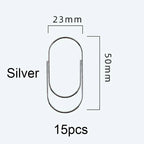 Factory Supply 25pcs/15pcs 50x25mm Large Size Paper Clips 4 Colors Available Large Wide Paper Clips on Promotion