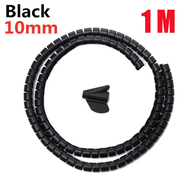 Cable Tube Sleeve Flexible Cord Bundler Wire Wrap Cable Management System Desk Wire Organizer for Office Home TV PC Computer