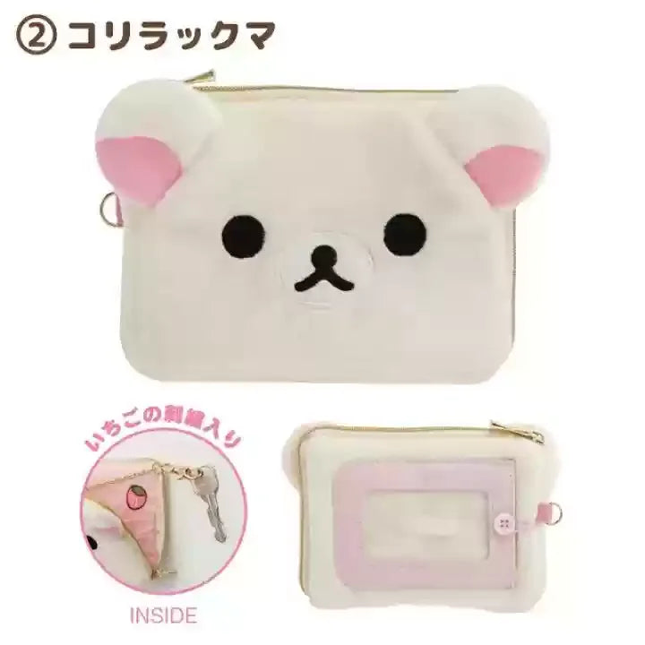 2025 New Kawaii Rilakkuma Peripheral Transparent Wallet Anime Themed Card Case And Key Case Storage Organizer Girl Birthday Gift