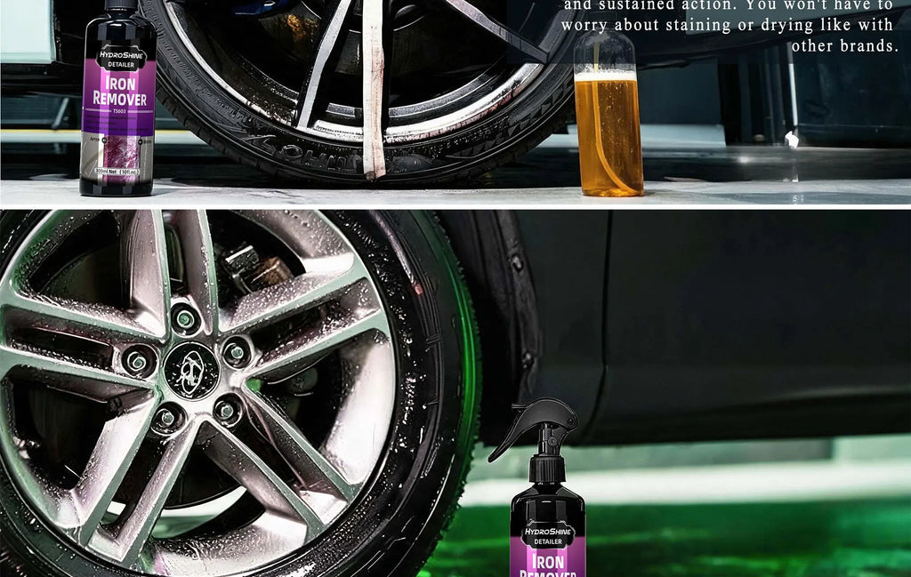 Hydroshine Iron Remover Car Detailing Fallout Spray Decontamination Kit Rust Remover Spray for Brake Rim Metal Surface Particles