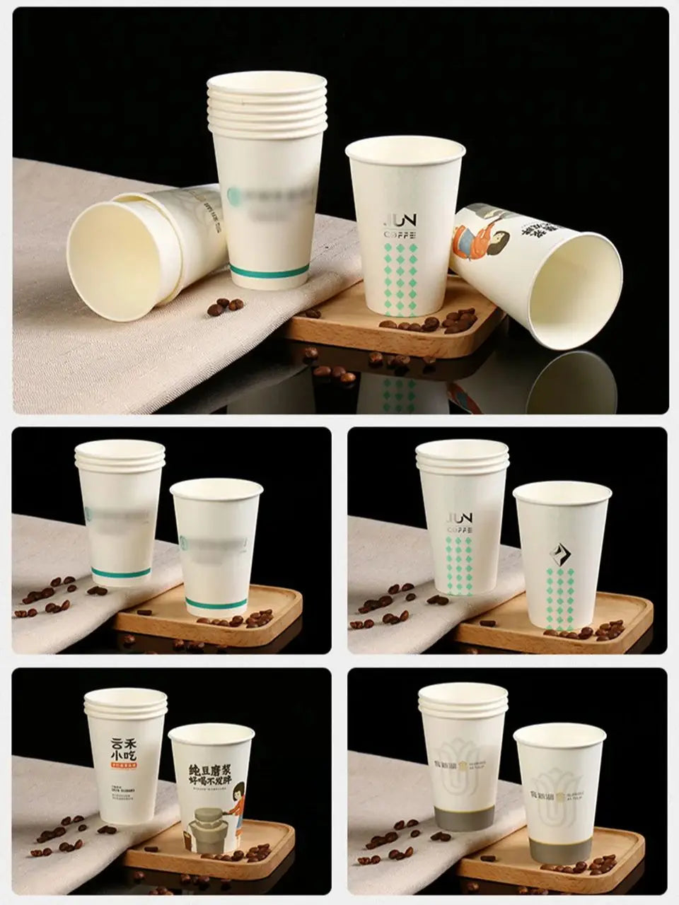 Custom LOGO Disposable Paper Cup for Hot Drinks Coffee Baby Shower Party Decoration Tableware Supplies