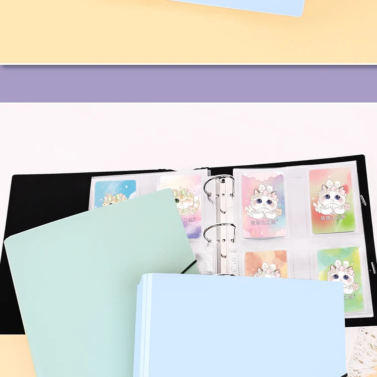 Heavy Duty A5 Card Binder W/ 55mm Large D-Rings 3-Ring Thick Photo Card Album W/ Elastic Band for K-pop Collection
