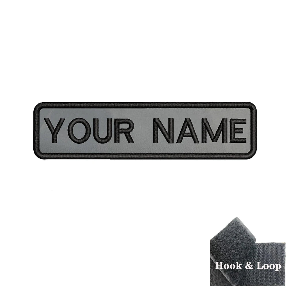1PC 10cmX2.5cm Custom Personalized Name number Patch Stripes Badge tags chevrons Armband Iron On Or Hook Loop embroidered