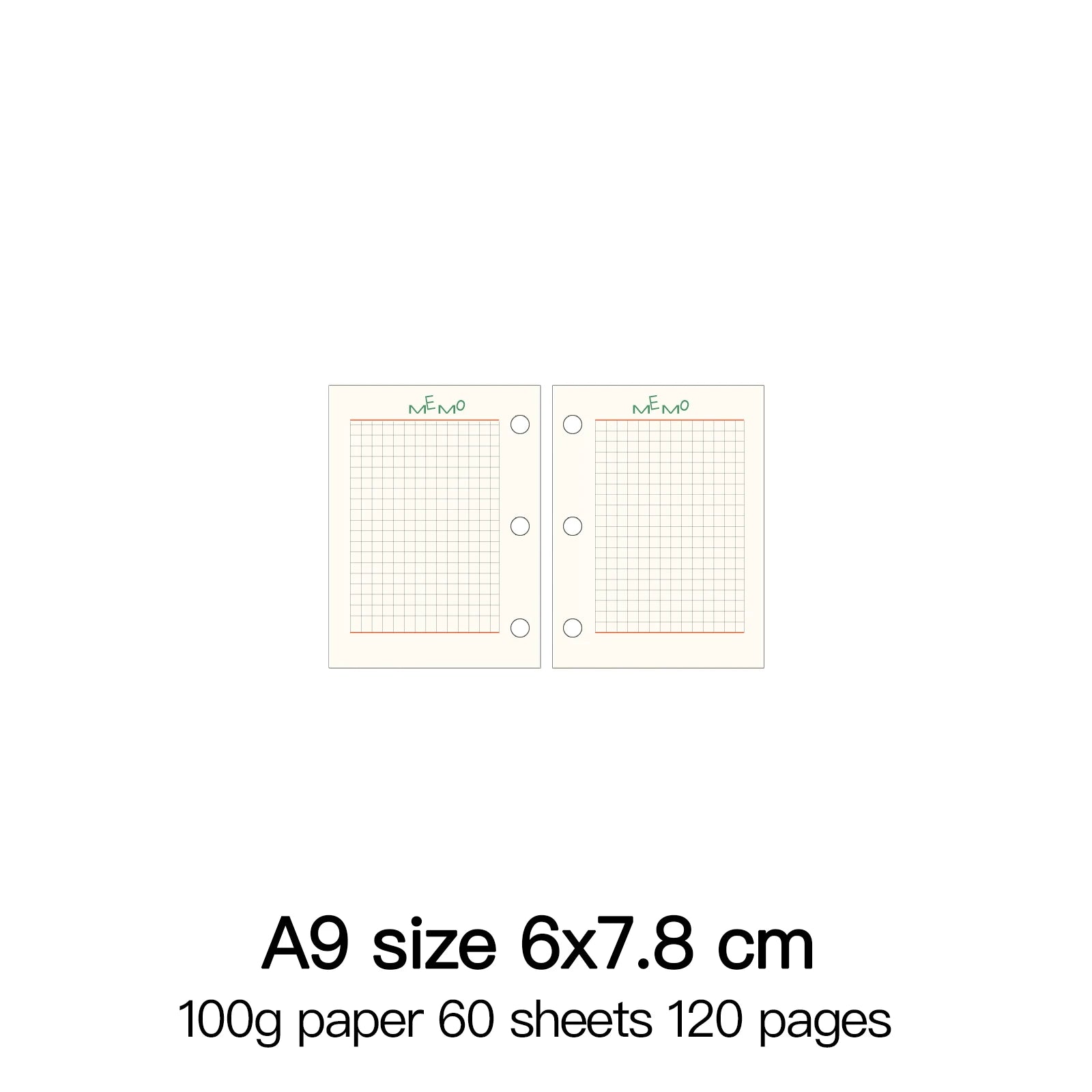 High Quality Ring Binder Notebook A5 Personal A6 A7 A8 Size Insert Refills Loose Leaf Spiral Diary Planner Inner Core 100g Paper
