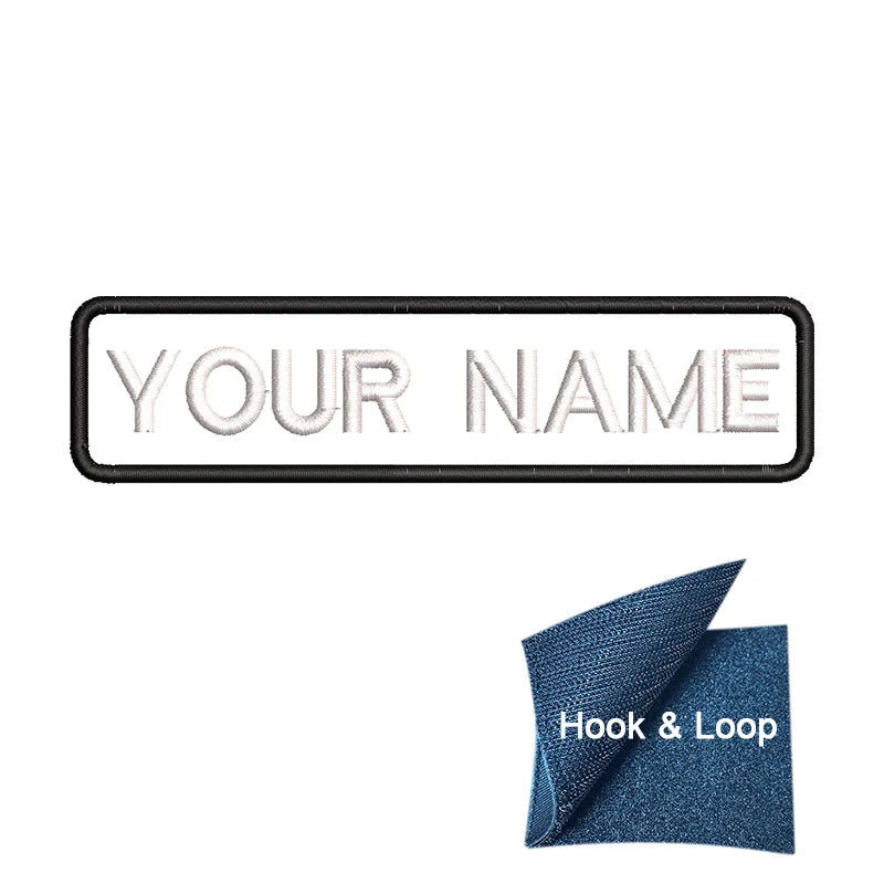 1PC 10cmX2.5cm Custom Personalized Name Embroidered Patch Number Stripes Badge Tags Armband Iron On Backing Hook & Loop Backing