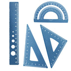 4pcs Metal Ruler Set - 6 Colors Maths and Drawing Tools, Drafting Rulers for Students and Designers