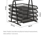 Sliding Paper Tray Organizer Metal Mesh Desktop File Storage Rack Document Letter Holder for Office Home School Classroom