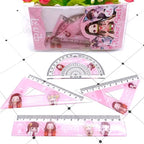 4Pcs/Set Anime Ruler Drawing Measurement Geometry Triangle Ruler Set gifts