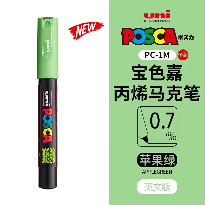 uni POSCA POP Water-Based Marker,Assorted Colors PC-1M/3M/5M 0.7~2.5mm Tips Professional Acrylic Paint Pen for Artists&Designers