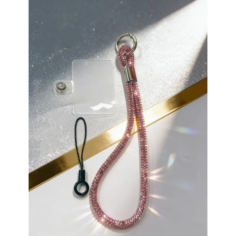 INS Glitter Phone Lanyard Phone Crystal Wrist Straps Keychain Anti-lost Rope Universal Bling Hanging Cord