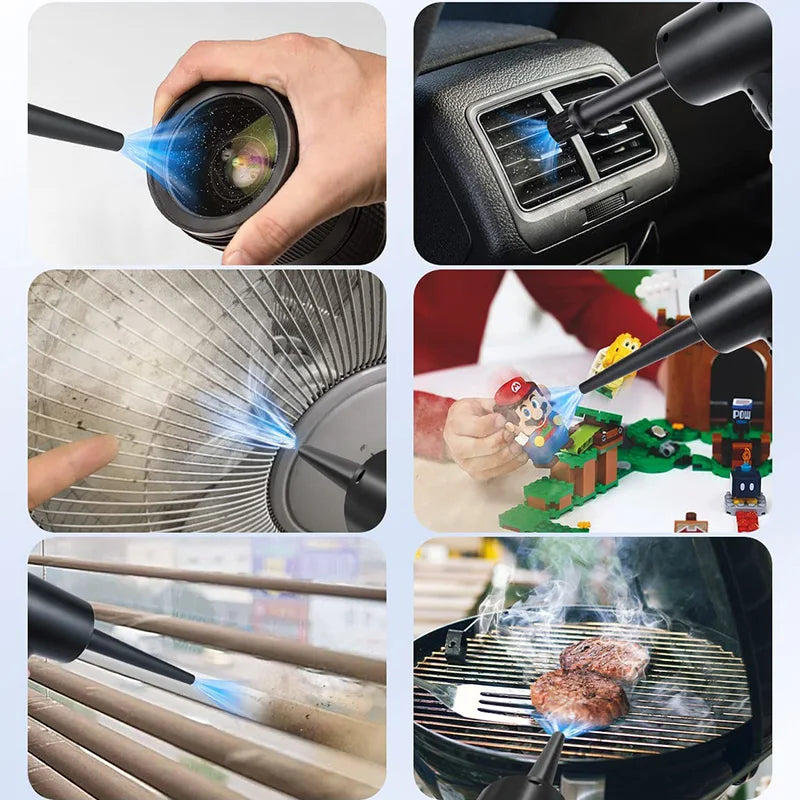 Compressed Air Duster For Computer Laptop Keyboard Car Camera Cleaning 51000 RPM USB Charging Portable Wireless Air Blower
