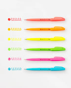 1PC Pentel Fude Brush Touch Sign Pen Bright Pastel Colors with A Flexible Tip That Allows You To Enjoy Touch of A Brush SES15C