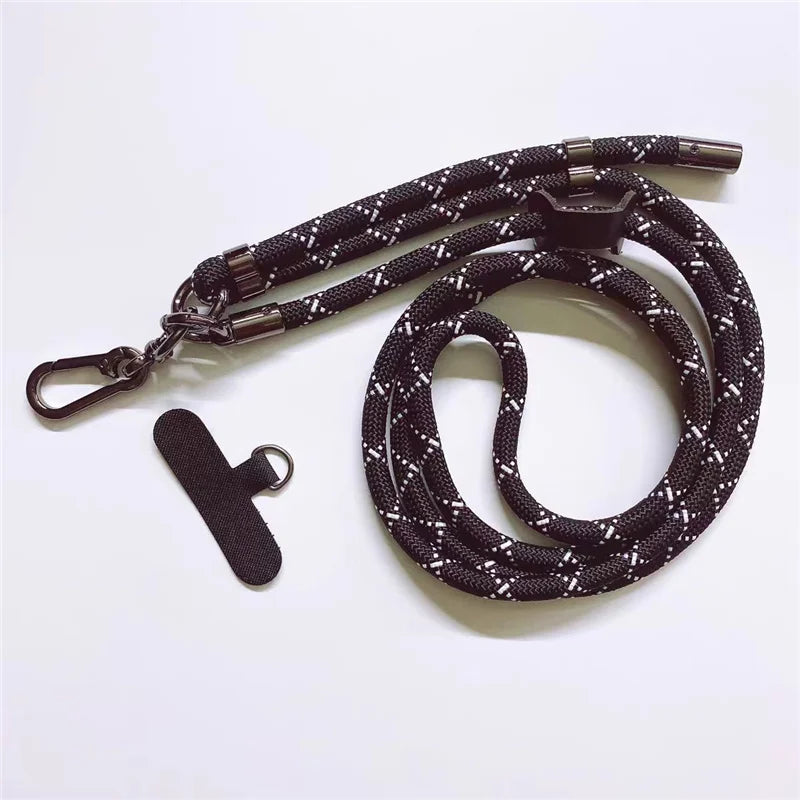 150CM Length Phone Lanyard Adjustable Detachable Neck Cord Outdoor Universal Crossbody Strap Card Clip for Mobile Phone Case