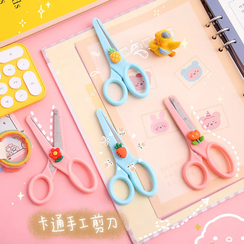 1pcs Cartoon Child Safety Scissors Stationery DIY Paper Cutting Cute Student Office Portable Art Scissors Tool