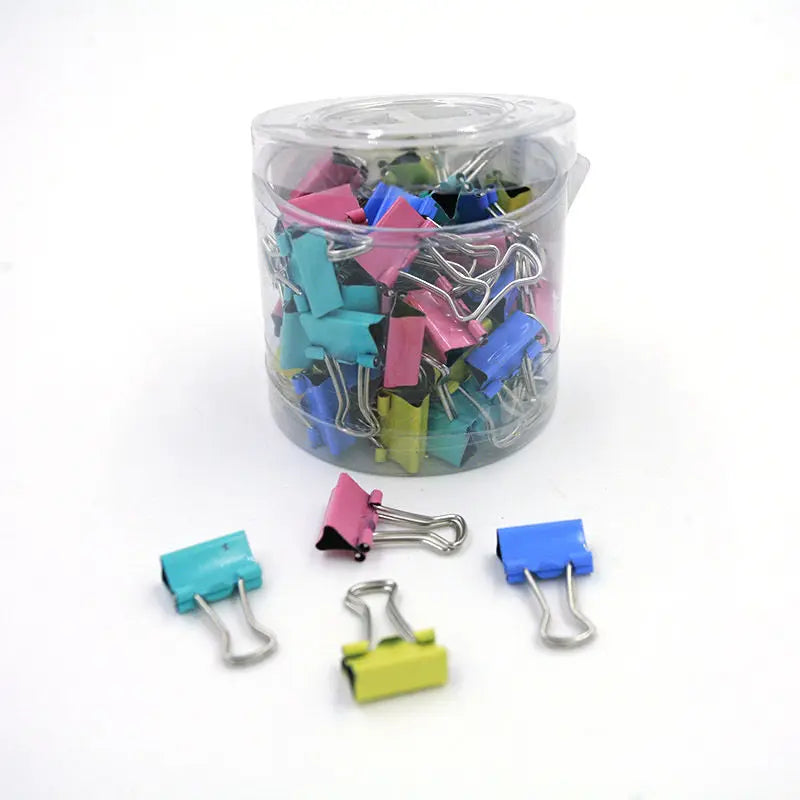 60pcs/lot 15mm Colorful Metal Binder Clips Paper Clip Office Stationery Binding Supplies