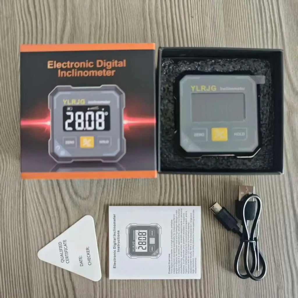 Four-Side Magnetic Digital Angle Gauge With Laser Electronic Protractor Horizontometer Inclinometer Angle Ruler Slope Measuring