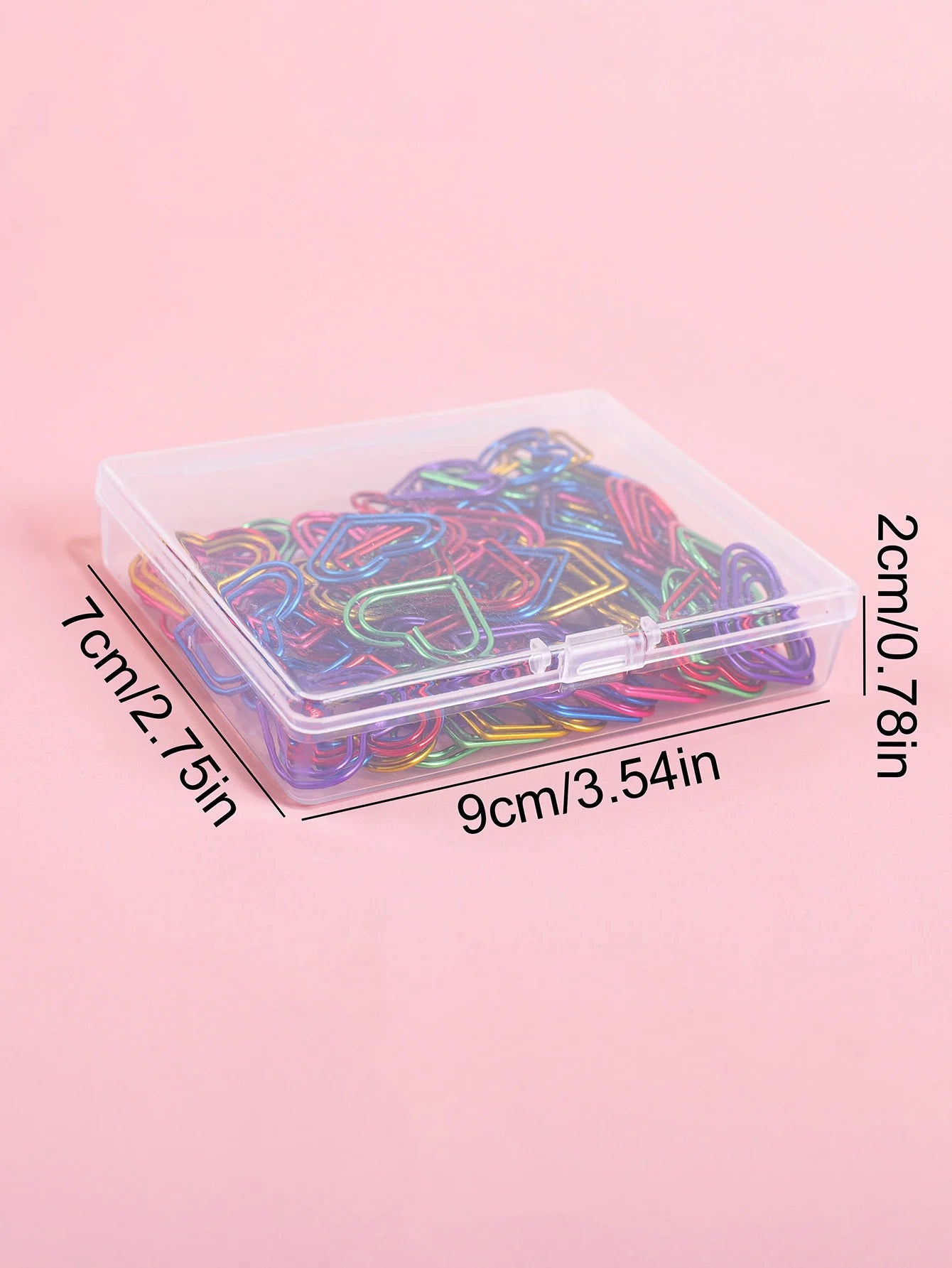 100 Heart-Shaped Metal Colorful Paper Clips, Note Card Bookmark Clips, Creative Office Supplies, Stationery Gifts for Friends