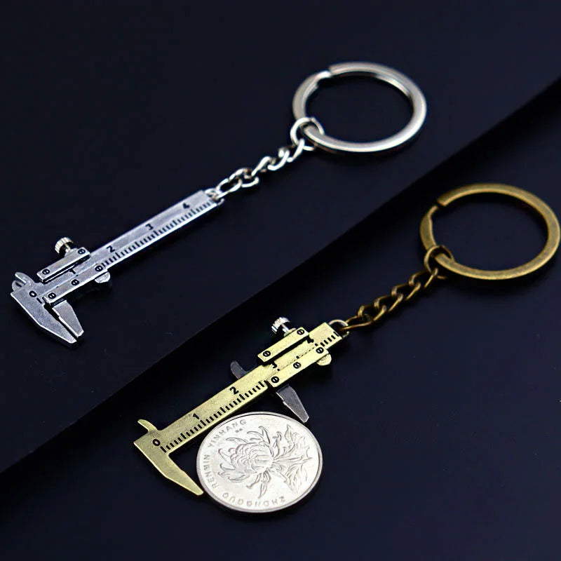 New Fashion Car Key Mini Vernier Caliper Portable 0-40mm Keychain Measuring Gauging Tools Car Turbo Key Chain Ring Ruler Caliper