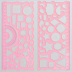 2pcs/set Multifunctional Geometric Ruler for Drawing and Crafting - Flower, Semicircle, and Geometric Patterns - Fun