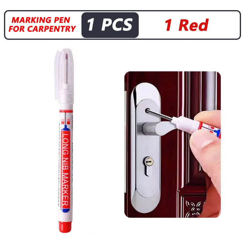 iLMH 4-40Pcs Deep Hole Long Nib Head Marker For Metal Perforating Pen Waterproof Bathroom Woodworking Decor Multi-Purpose Tool