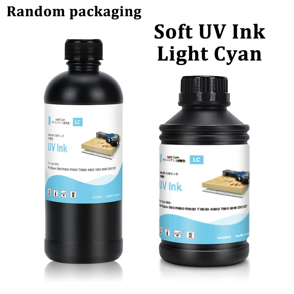 500ml LED UV Ink for Epson All Flat UV Printers For Epson 1390 R1800 R1900 TX800 4800 7880 9880 DX5 DX7 Printer