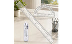 Geometry Tool Kit Transparent Geometry Set with Case Compass Set with Case Portable Drawing Tool Kit Multi-Purpose for Students