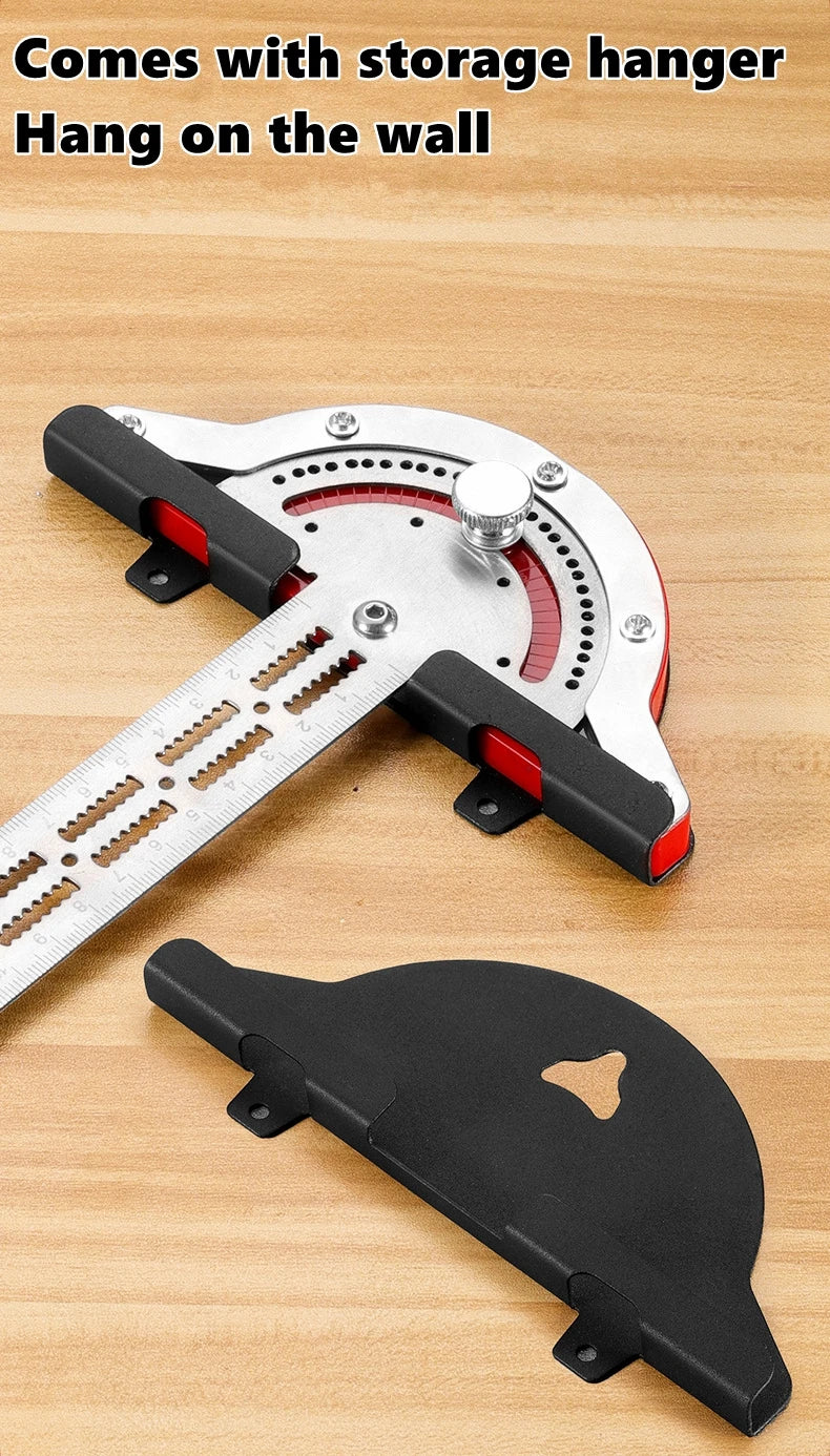 0-180 Degree Angle Gauge Woodworkers Edge Ruler Stainless Steel Protractor Angle Finder Ruler Precision Carpenter Measuring Tool