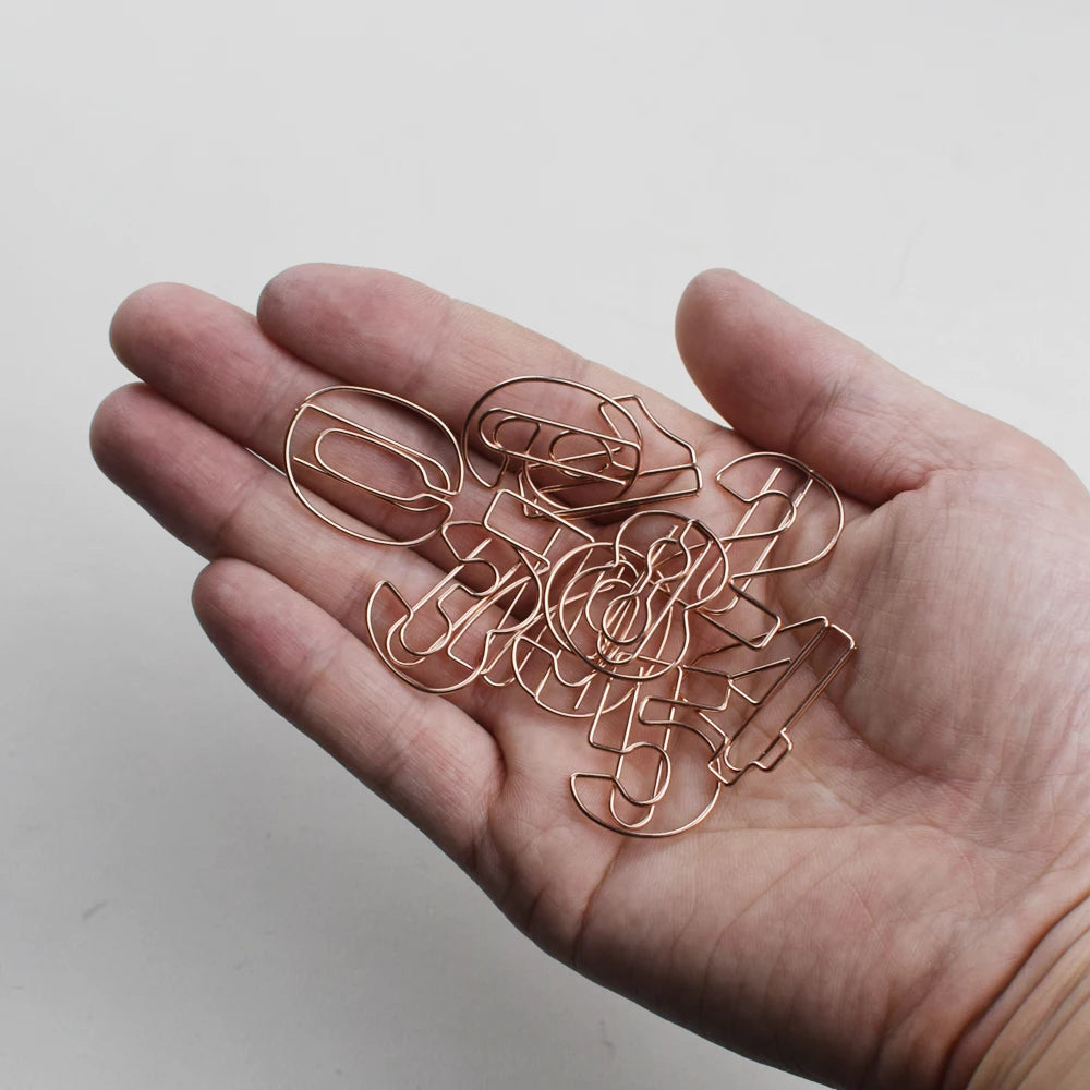 10pcs/Set Metallic Wire-formed 0-9 Number-shaped Paper Clip Bookmarks Paperclips Office Stationery School Supplies