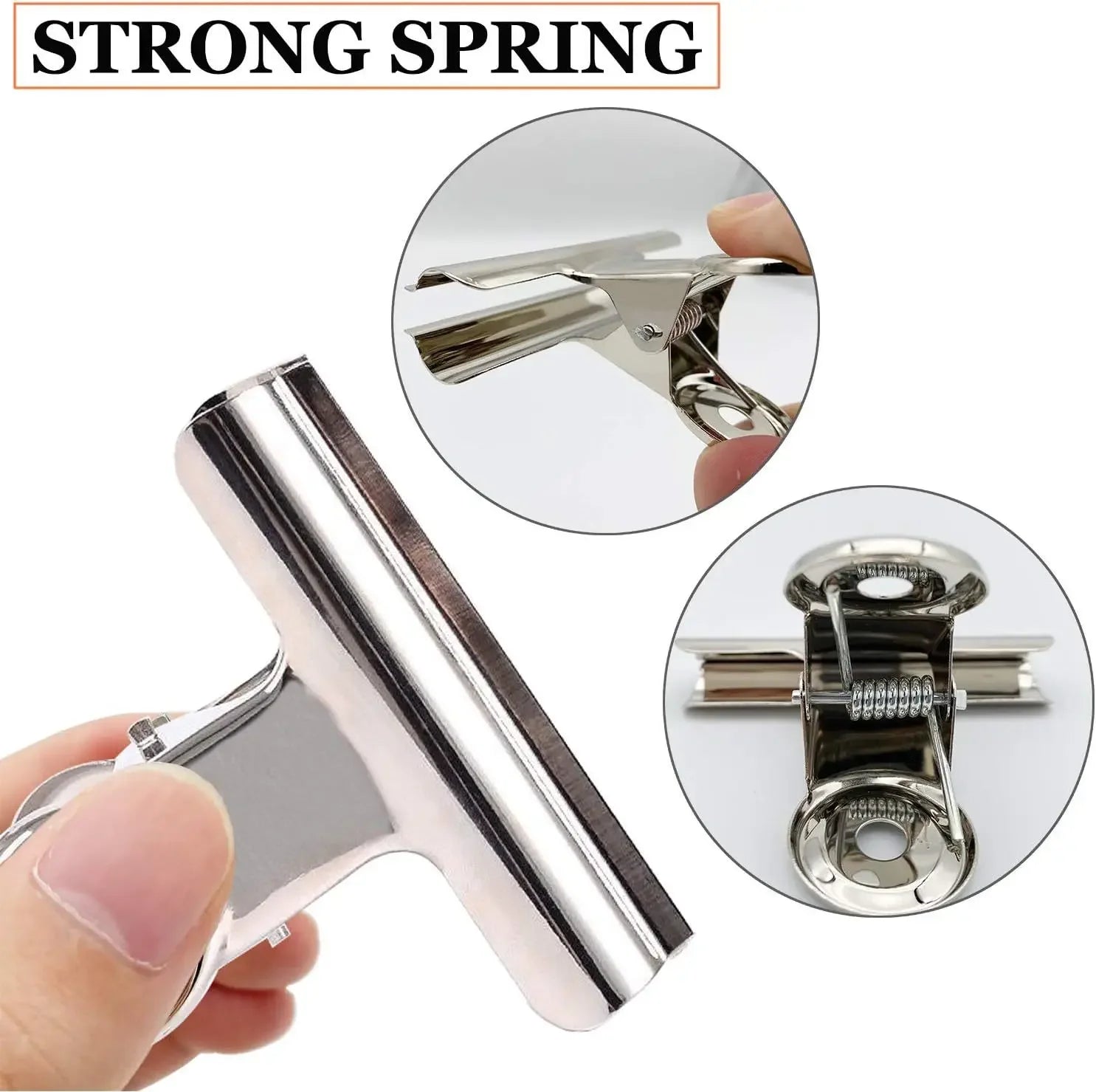6Pcs Metal Paper Clip Foldback Metal Binder Clips Multi-functional Clamp Binder Paper Clips Office School Stationery Supplies