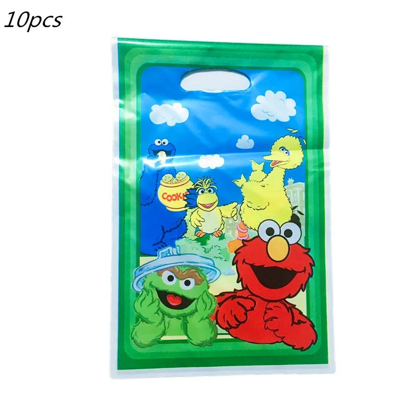 Cartoon Sesames Streets Birthday Party Supplies Kids Disposable Tableware Cup Plate Napkin Tablecloth Balloon Banner Decoration