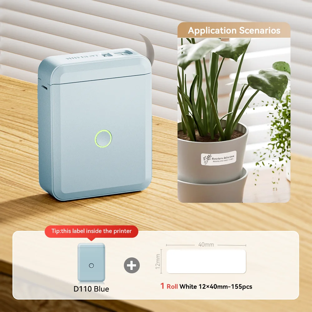 Niimbot D110 Mini Handheld Thermal Label Maker Wireless Sticker Machine Inkless Pocket with Label Sticker for Home Office