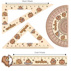 Capybara 4PCS Ruler/Protractor/Set Square Measure Tool Students Geometry Maths Drawing Stationery School Office Supplies