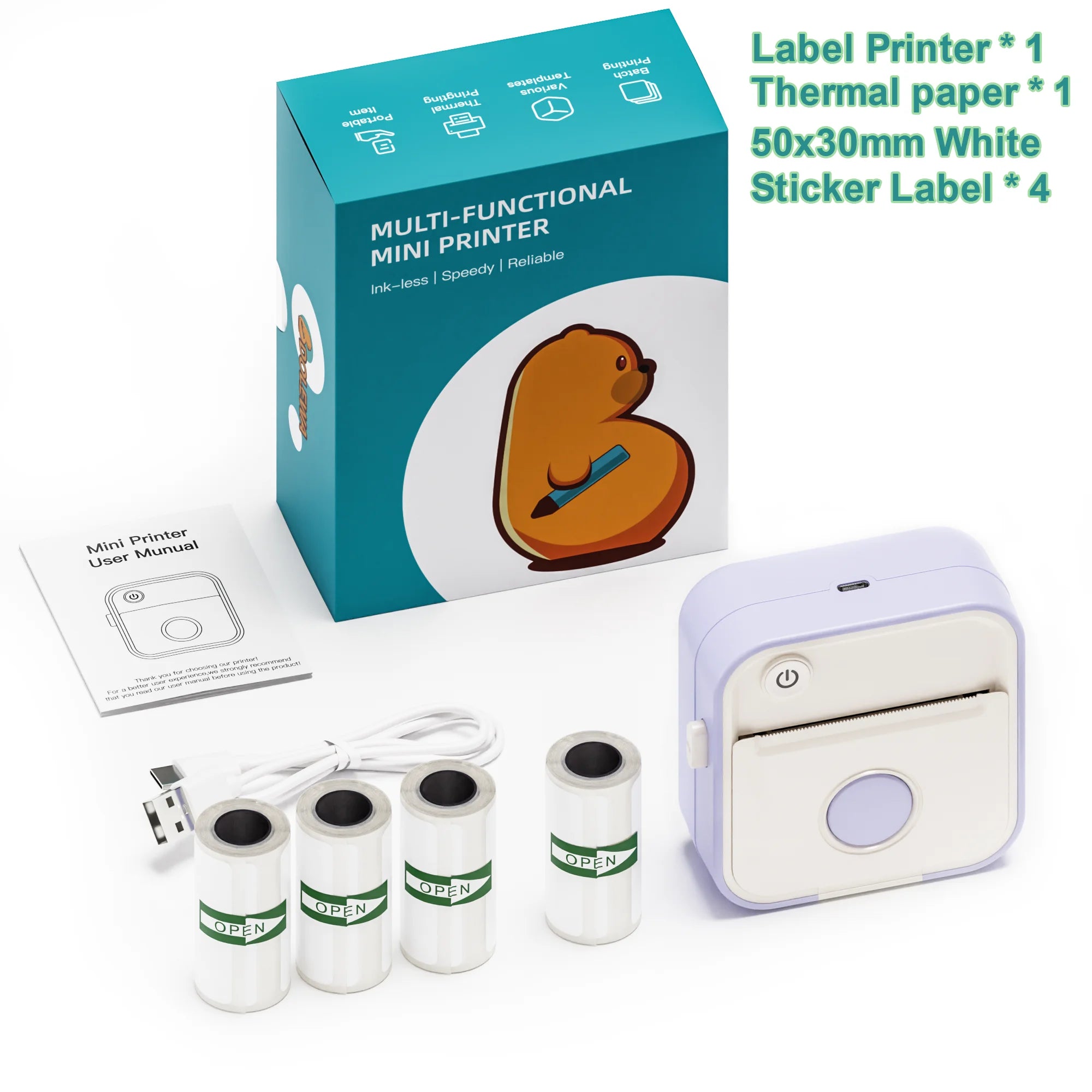 DOLEWA D5 Label Maker Inkless Sticker Printer 12-57mm Roll Paper Adjustable Thermal Pocket Printer for Photo Printing