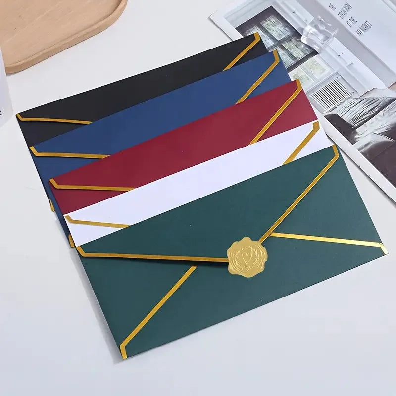10PCS Luxury Foil Sealed Envelope - Self-Sealing Wedding Invitations, Thank-you Notes, Corporate Events & Birthday Invitations