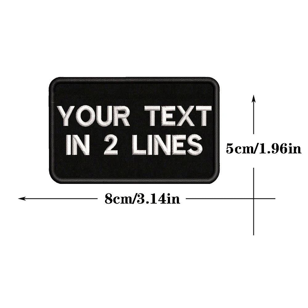 1PC 8cmx5cm Custom Personalized Name number Patch Stripes Badge tags chevrons Armband Iron On Or Hook Loop embroidered