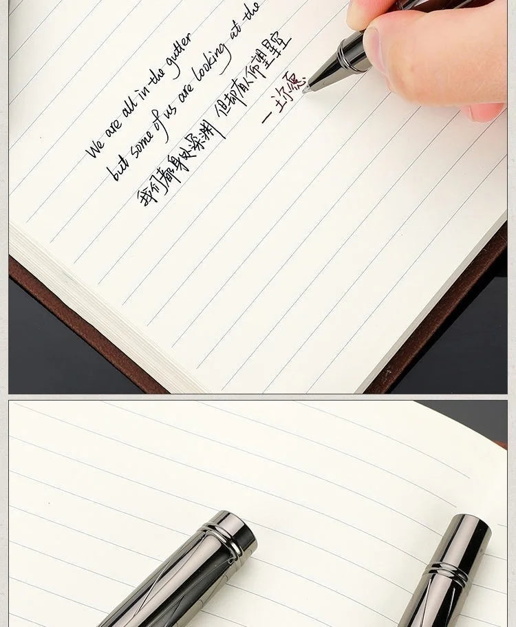 1 PC High Quality Luxury Full Metal Ballpoint Pen Silver Plating Ball Pens Business Writing Signing School Office Supplies 03733
