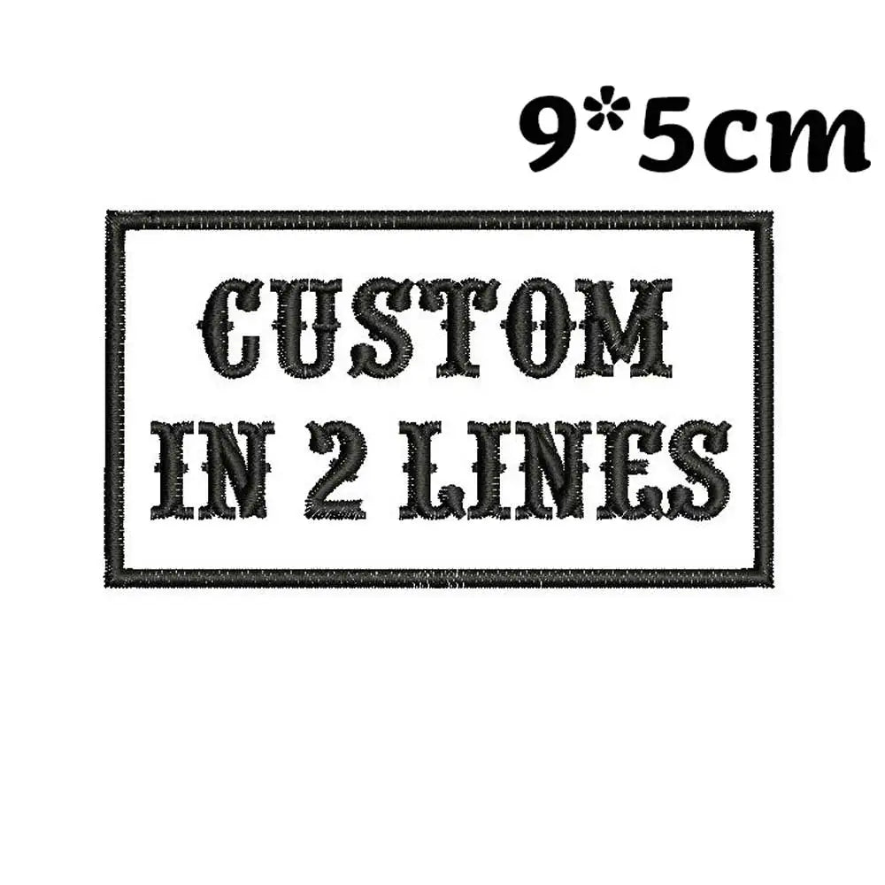 Custom 2 Lines Name Tags  Army Blood Number ID Badage Embroidered Patch with Merrow Border Hook Backing