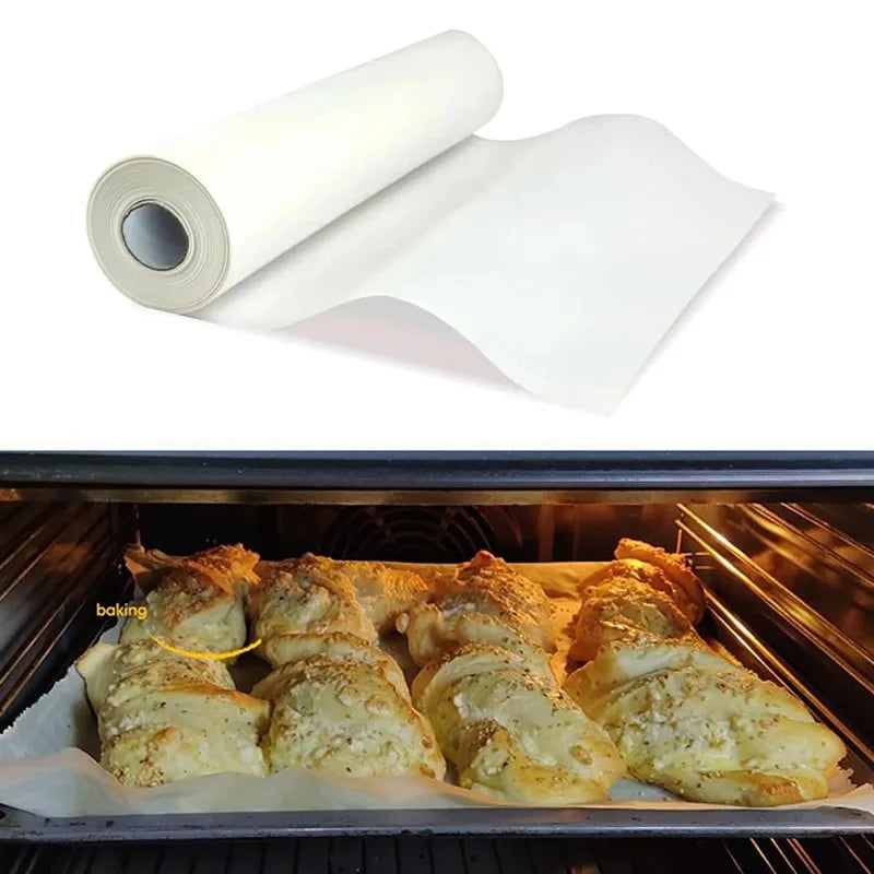 Pack Parchment Paper Roll for Baking Parchment Baking Paper with Serrated Cutter Roll for Cooking Air Fryer Steaming Bread